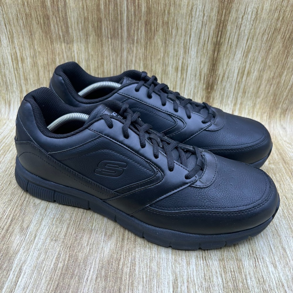 Skechers‎ Work Nampa Men's Size 13 Black Slip Resistant Memory Foam Shoes 77156